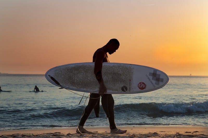 Surfer riding a wave